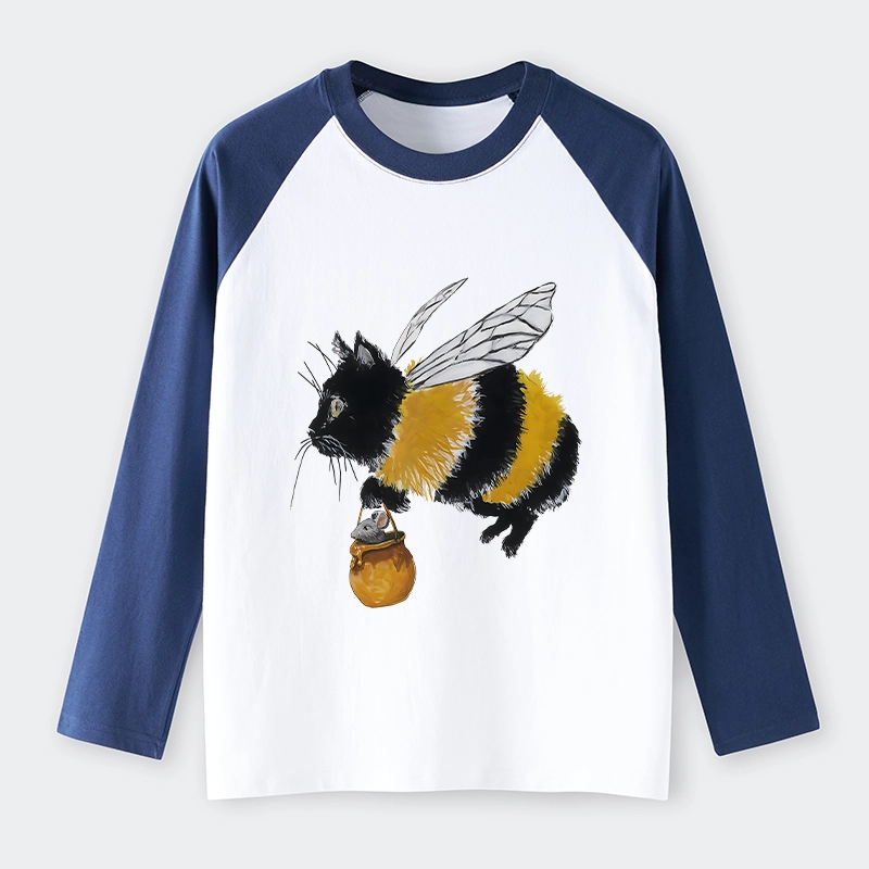 Tokyo-Tiger Catbee Funny Raglan Long Sleeve T-shirt