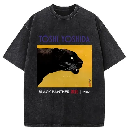 Tokyo-Tiger Black Panther Washed T-Shirt