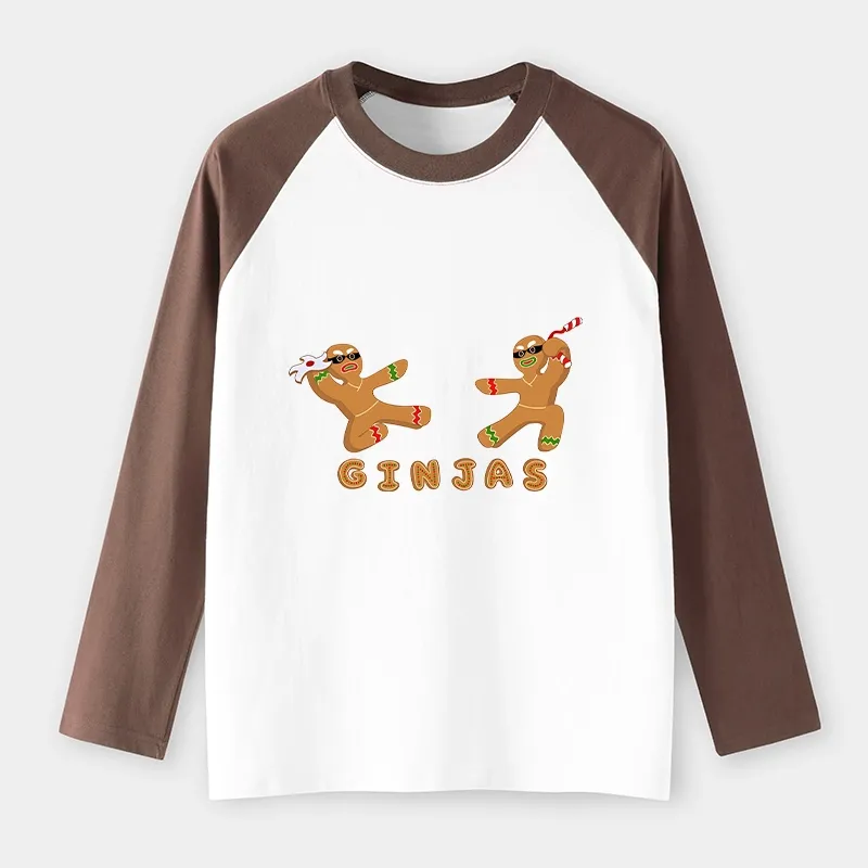 Tokyo-Tiger Gingerbread Ninja Raglan Long Sleeve T-shirt