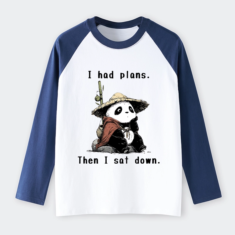 Tokyo-Tiger The Maybe Later Panda Raglan Long Sleeve T-shirt