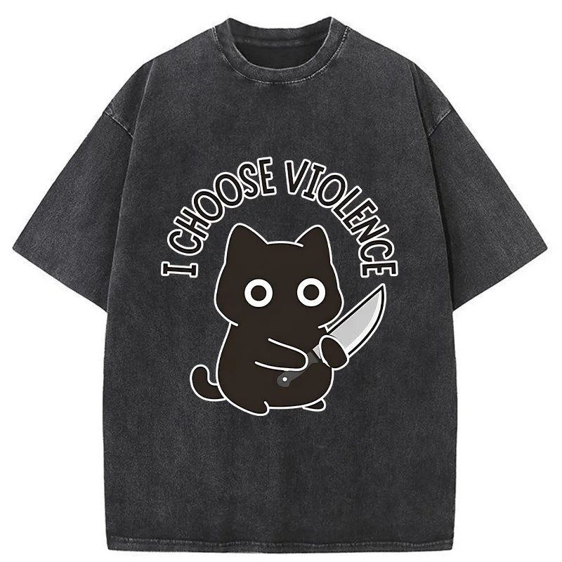 Tokyo-Tiger Threat Of The Black Cat Washed T-Shirt