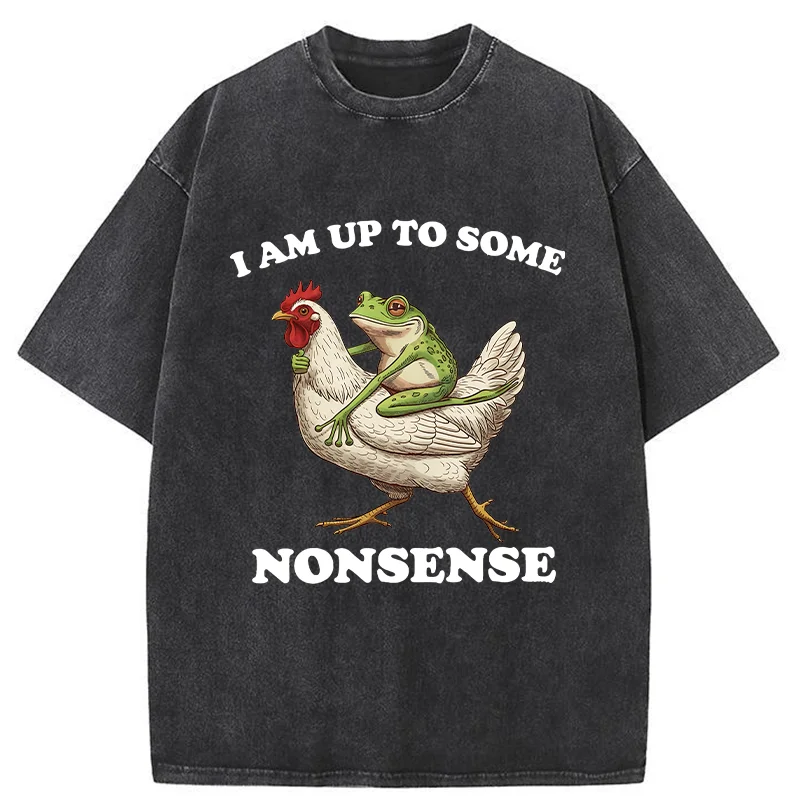 Tokyo-Tiger Frog Riding A Chicken Washed T-Shirt