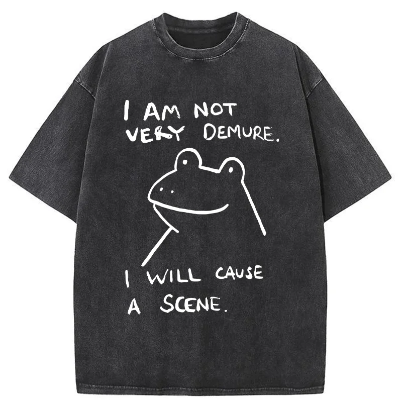 Tokyo-Tiger Humorous Frog Washed T-Shirt