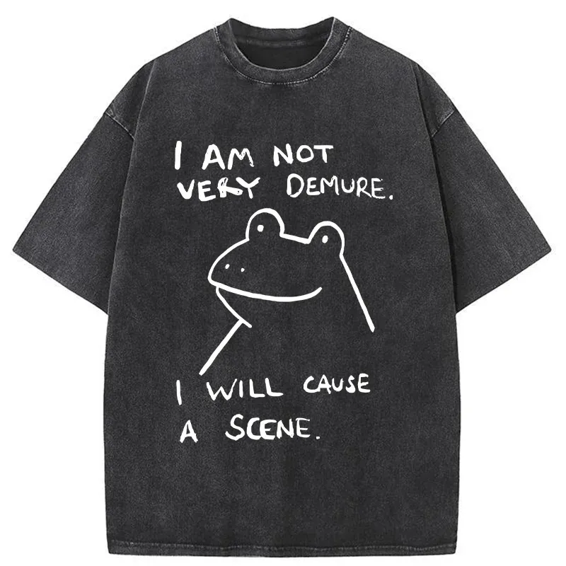 Tokyo-Tiger Humorous Frog Washed T-Shirt