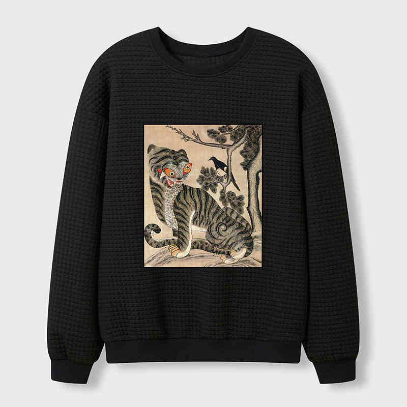 Tokyo-Tiger Tiger And Magpie Waffle Sweatshirt