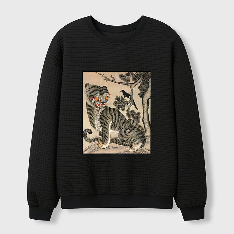 Tokyo-Tiger Tiger And Magpie Waffle Sweatshirt