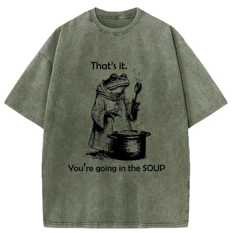 Tokyo-Tiger frog Is Making Soup Washed T-Shirt