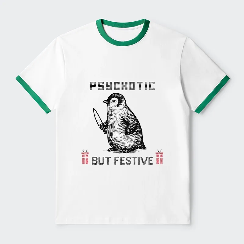 Tokyo-Tiger Overstimulated but Festive Christmas Trim T-Shirt