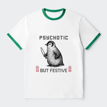Tokyo-Tiger Overstimulated but Festive Christmas Trim T-Shirt