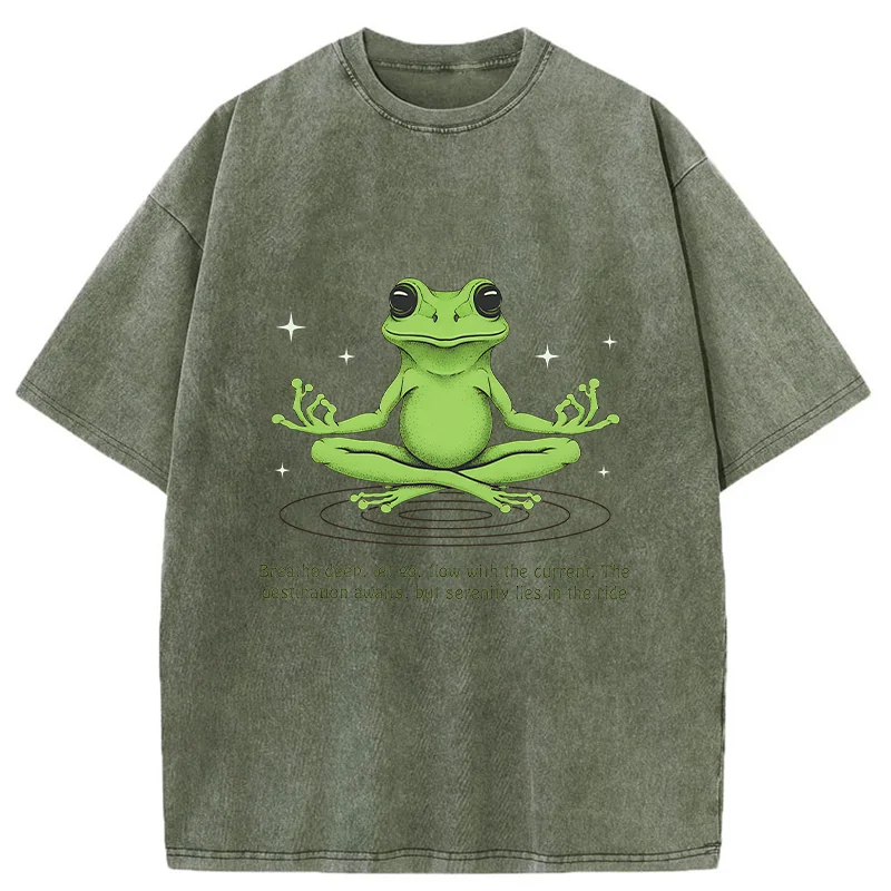 Tokyo-Tiger Zen Frog Japan Washed T-Shirt
