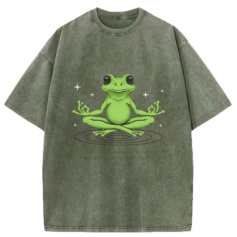 Tokyo-Tiger Zen Frog Japan Washed T-Shirt