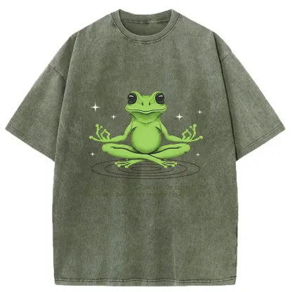 Tokyo-Tiger Zen Frog Japan Washed T-Shirt