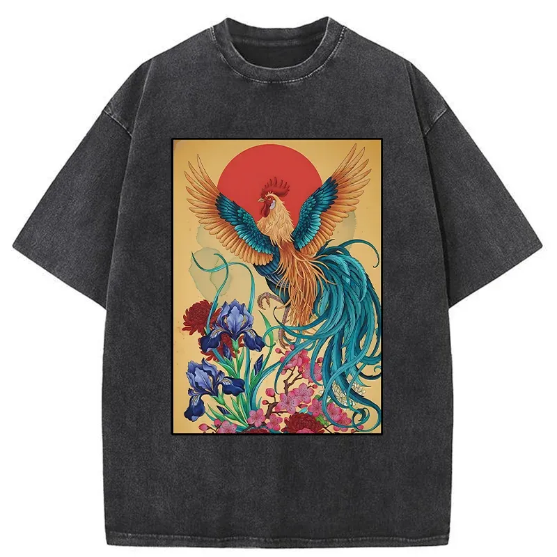 Tokyo-Tiger Phoenix Chicken Washed T-Shirt
