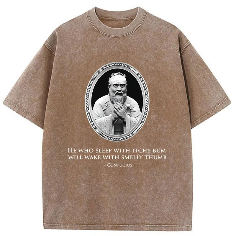 Tokyo-Tiger Funny Quotes From Confucius Washed T-Shirt