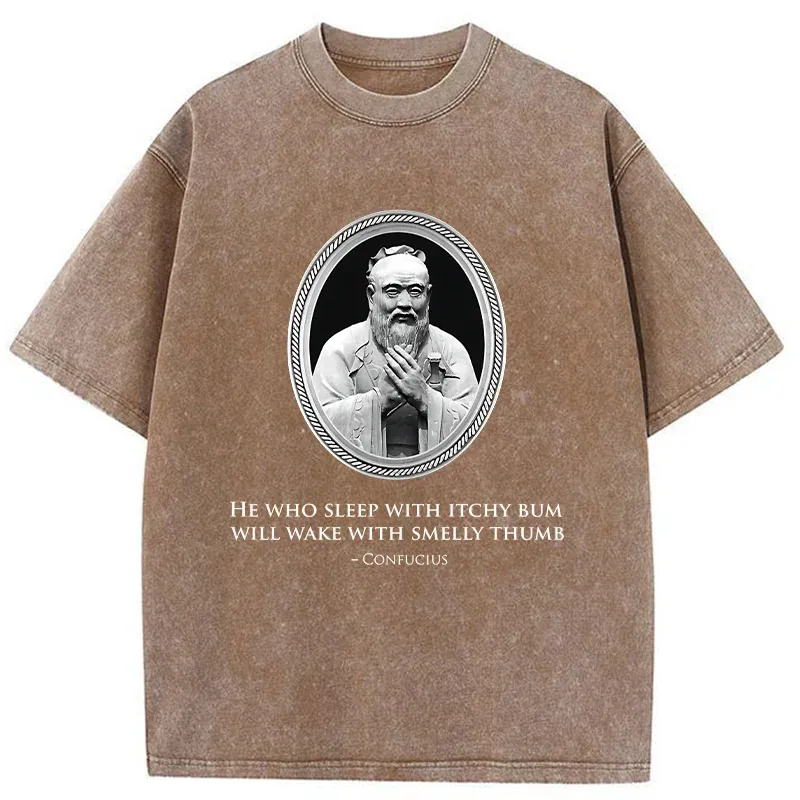 Tokyo-Tiger Funny Quotes From Confucius Washed T-Shirt