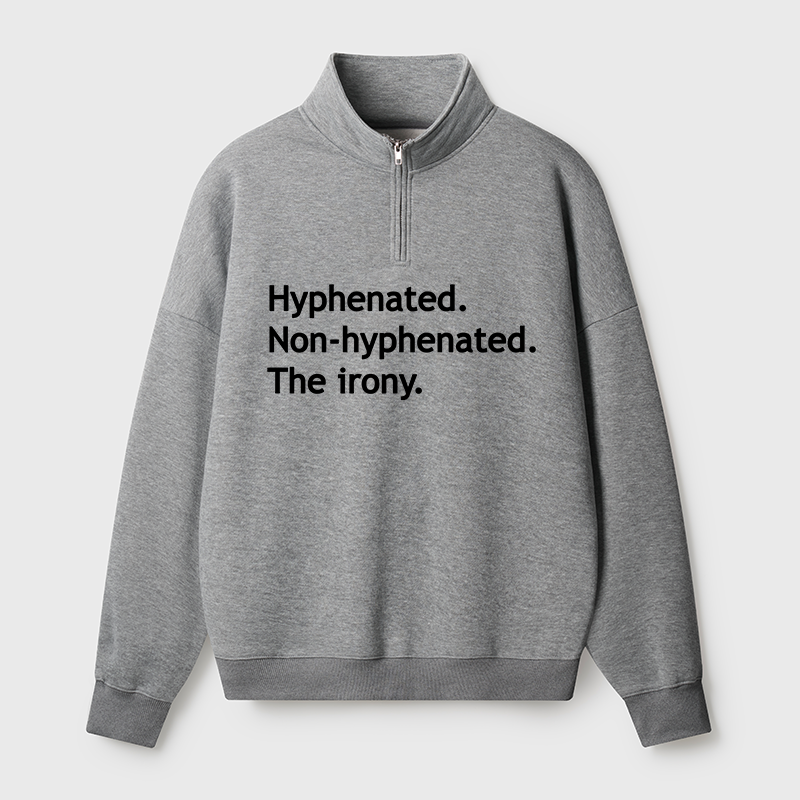Tokyo-Tiger Hyphenated Funny Half Zip Fleece Sweatshirt