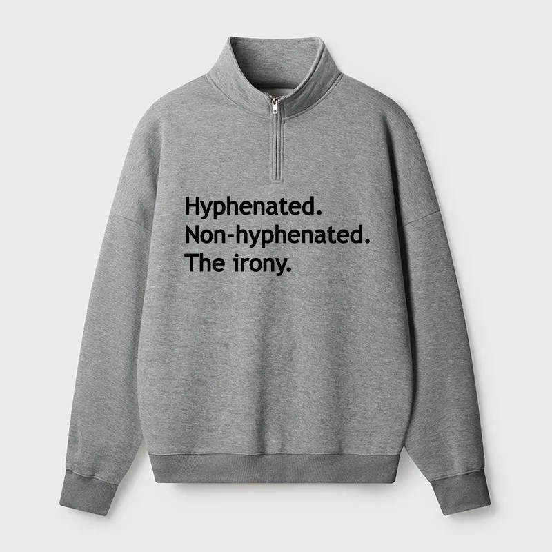 Tokyo-Tiger Hyphenated Funny Half Zip Fleece Sweatshirt