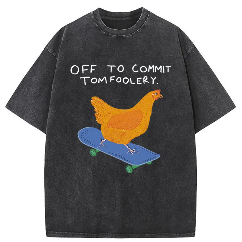 Tokyo-Tiger Chicken Was About To Do Something Bad Washed T-Shirt