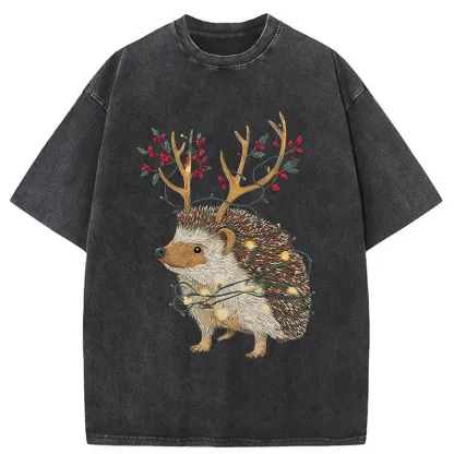 Tokyo-Tiger Christmas Hedgehog Washed T-Shirt