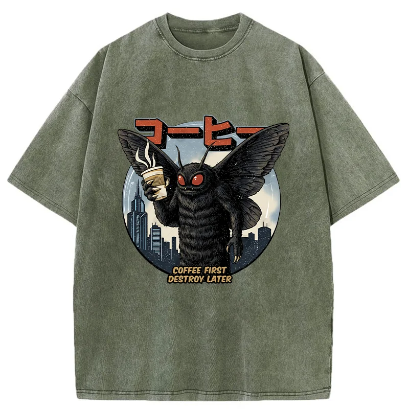 Tokyo-Tiger Mothman Coffee Washed T-Shirt