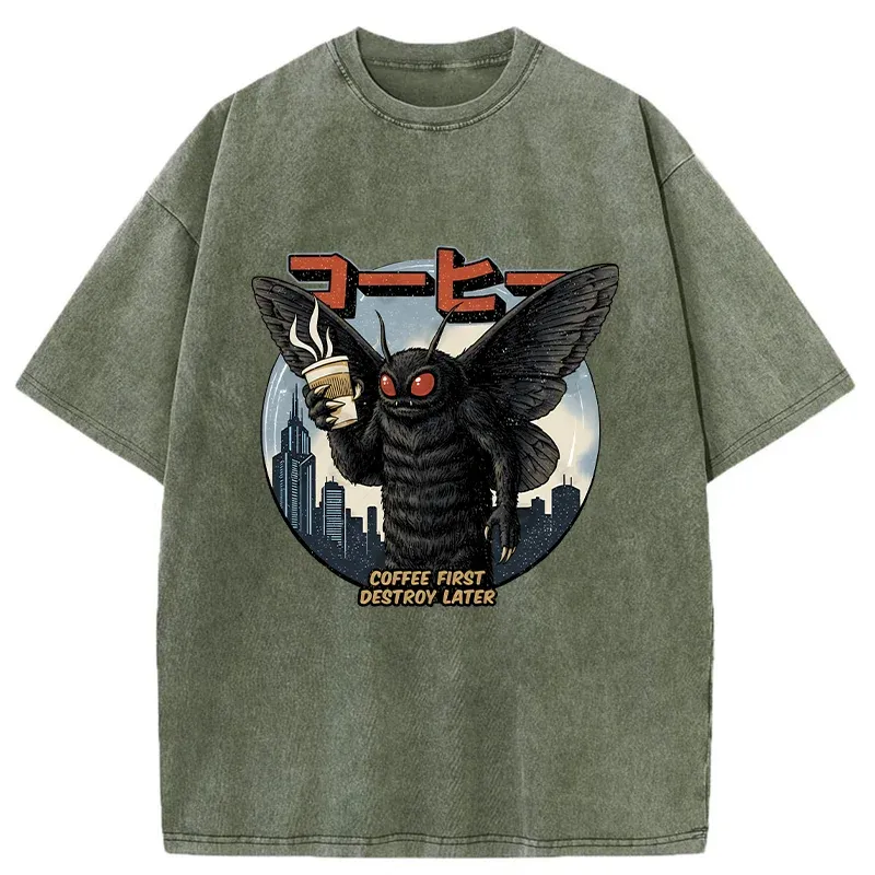 Tokyo-Tiger Mothman Coffee Washed T-Shirt