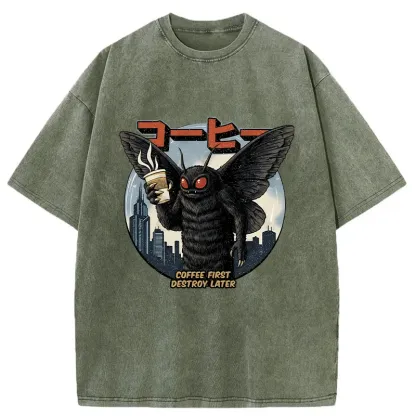 Tokyo-Tiger Mothman Coffee Washed T-Shirt