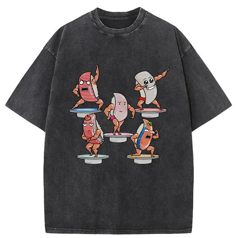 Tokyo-Tiger Fitness Sushi Washed T-Shirt