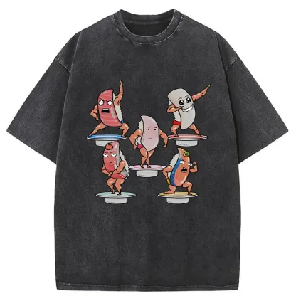 Tokyo-Tiger Fitness Sushi Washed T-Shirt