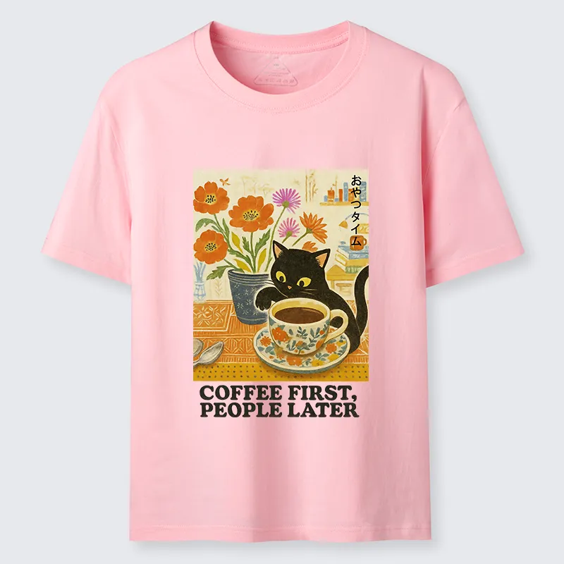 Tokyo-Tiger Kitten Drinks Coffee First Classic T-Shirt