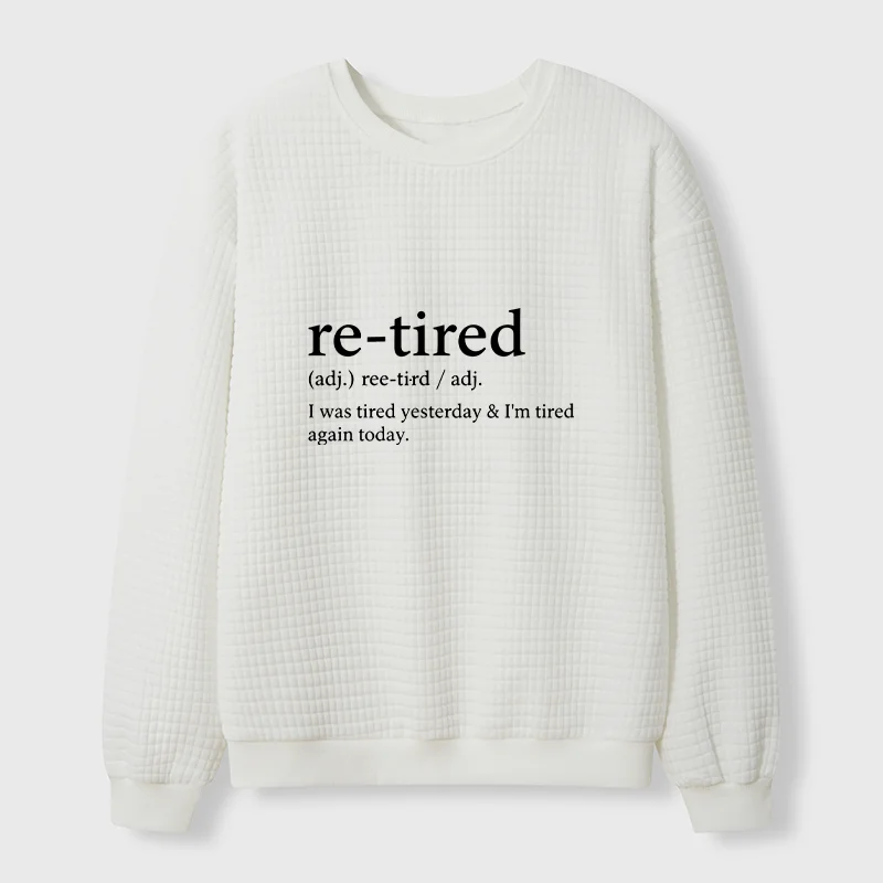 Tokyo-Tiger Re-Tired Funny Waffle Sweatshirt