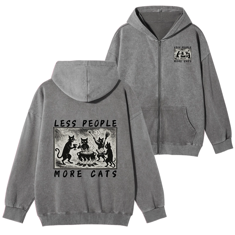 Tokyo-Tiger Cat Sacrifice Ceremony Washed Zip Hoodie