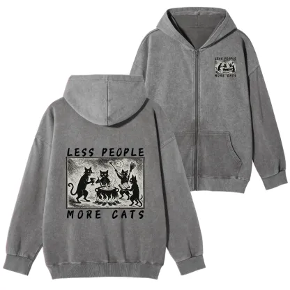Tokyo-Tiger Cat Sacrifice Ceremony Washed Zip Hoodie