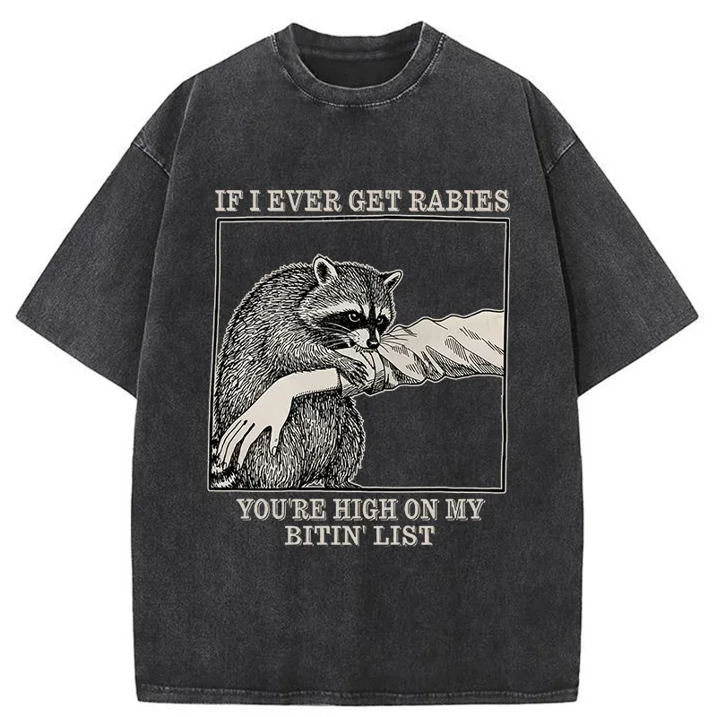 Tokyo-Tiger Raccoon Bites Washed T-Shirt
