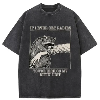 Tokyo-Tiger Raccoon Bites Washed T-Shirt