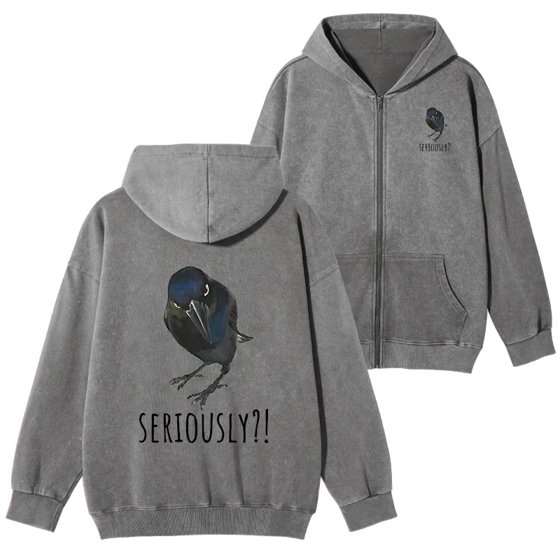 Tokyo-Tiger Raven's Question Washed Zip Hoodie Sale