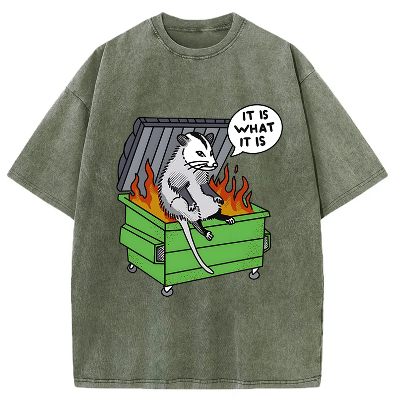 Tokyo-Tiger Possum Thinking On The Edge Of Danger Washed T-Shirt