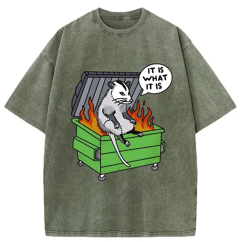 Tokyo-Tiger Possum Thinking On The Edge Of Danger Washed T-Shirt