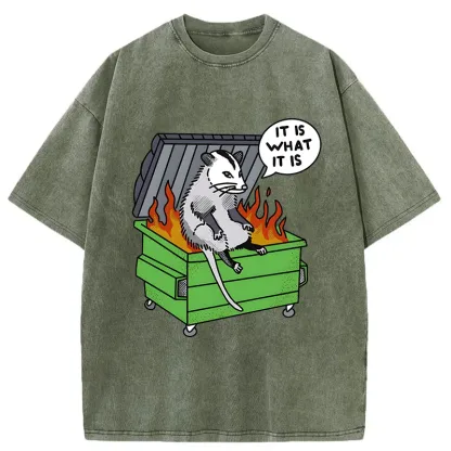 Tokyo-Tiger Possum Thinking On The Edge Of Danger Washed T-Shirt