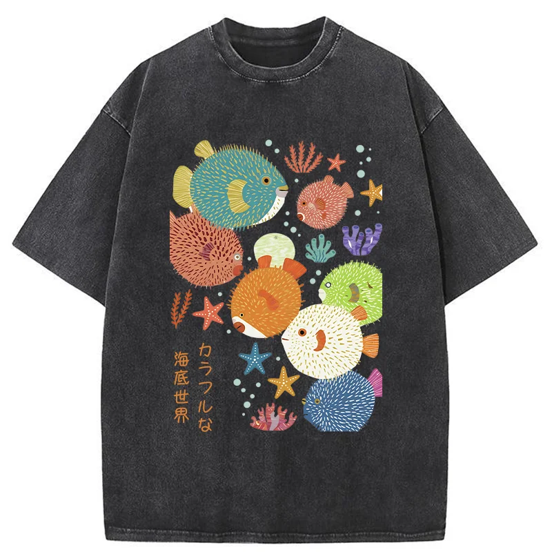 Tokyo-Tiger Japanese Fish Washed T-Shirt
