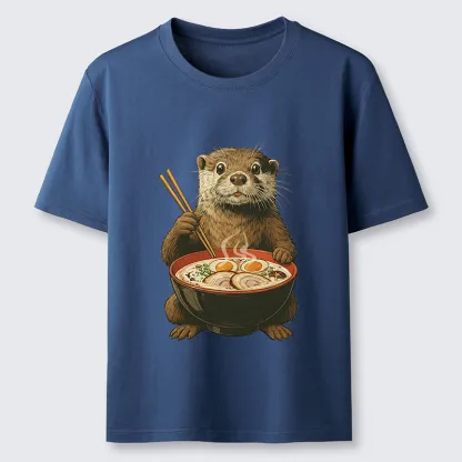 Tokyo-Tiger Japanese Otter Eating Ramen Classic T-Shirt