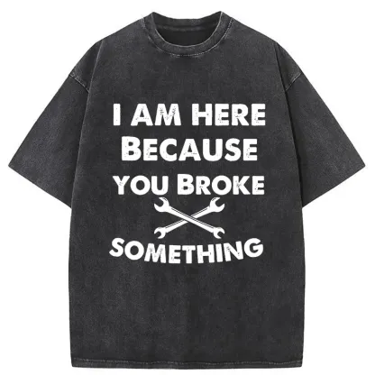 Tokyo-Tiger Mechanic Funny Washed T-Shirt