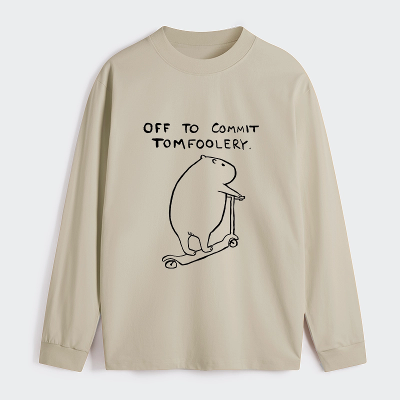 Tokyo-Tiger Capybara Is Ready To Do Something Bad Classic Long Sleeve T-Shirt