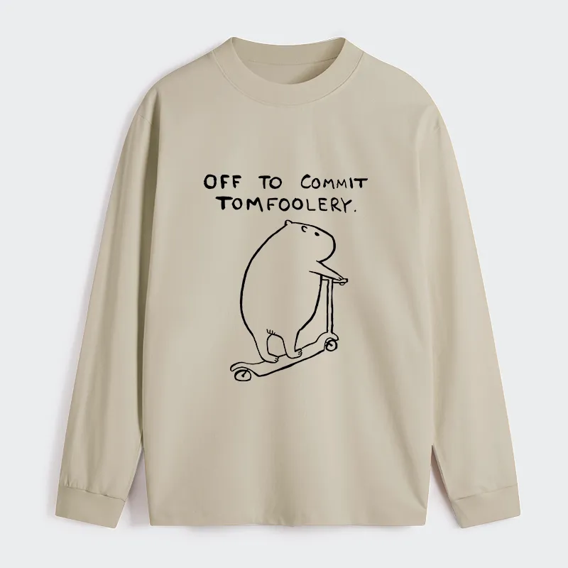 Tokyo-Tiger Capybara Is Ready To Do Something Bad Classic Long Sleeve T-Shirt