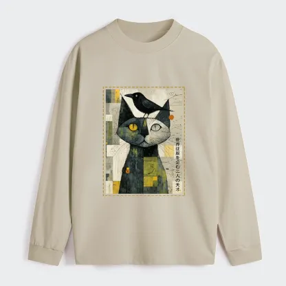Tokyo-Tiger The Cat And The Crow Are Planning To Rule The World Classic Long Sleeve T-Shirt