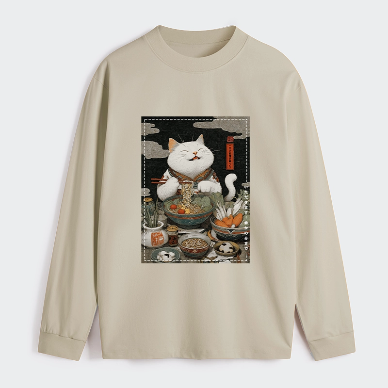 Tokyo-Tiger The Ramen-Loving Cat Classic Long Sleeve T-Shirt