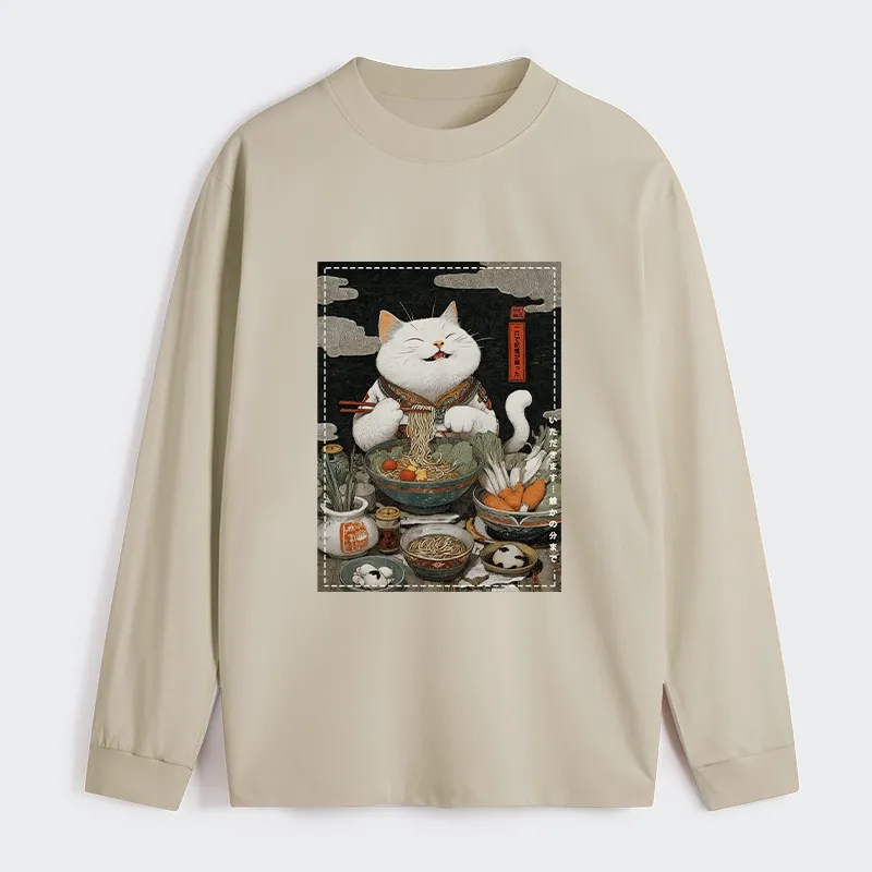 Tokyo-Tiger The Ramen-Loving Cat Classic Long Sleeve T-Shirt