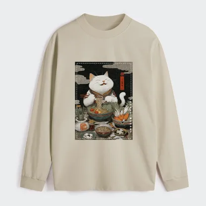 Tokyo-Tiger The Ramen-Loving Cat Classic Long Sleeve T-Shirt