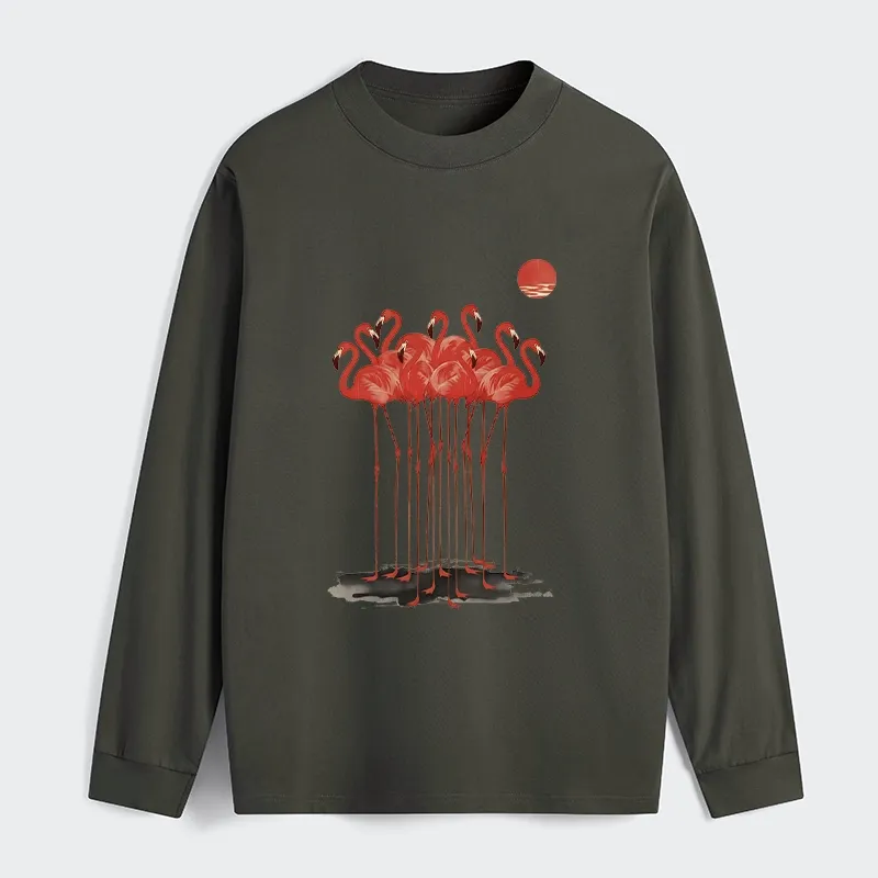 Tokyo-Tiger Flamingos at Dusk Classic Long Sleeve T-Shirt