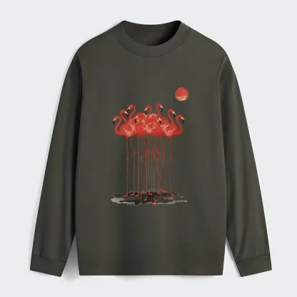 Tokyo-Tiger Flamingos at Dusk Classic Long Sleeve T-Shirt