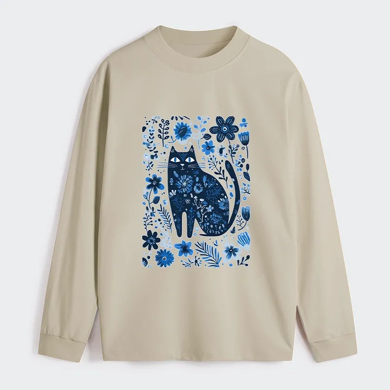 Tokyo-Tiger A Cat Among Flowers Classic Long Sleeve T-Shirt